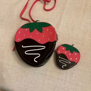 Kate Spade Strawberry Shaped Crossbody Bag and Coin Purse Set